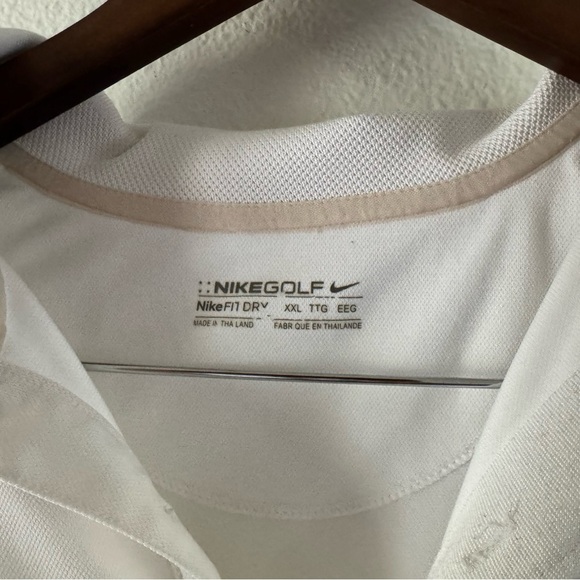 Nike Golf Fit Dry White Men's Polo Size XXL Performance Style 3-Button Neckline - Picture 3 of 12